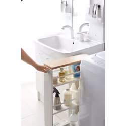 Yamazaki 3627 scaffale e salvaspazio da bagno Bianco Acciaio, Legno - Vista aggiuntiva 6