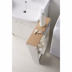 Yamazaki 3627 scaffale e salvaspazio da bagno Bianco Acciaio, Legno - Vista aggiuntiva 8