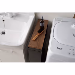 Yamazaki 3628 scaffale e salvaspazio da bagno Nero Acciaio, Legno - Vista aggiuntiva 7