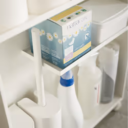 Yamazaki 4306 scaffale e salvaspazio da bagno Bianco Acciaio, Legno - Vista aggiuntiva 4