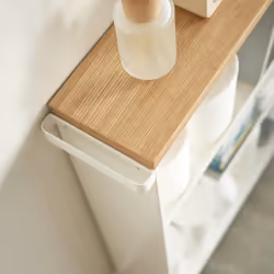 Yamazaki 4306 scaffale e salvaspazio da bagno Bianco Acciaio, Legno - Vista aggiuntiva 5
