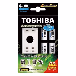 Toshiba TNHC-6GME4 CB, Nichel-Metallo Idruro (NiMH), Stilo AA, 4 pz, Batterie incluse