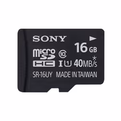 Sony SR-16UYA, 16 GB, MicroSDHC, Classe 10, 40 MB/s, Resistente agli urti, Nero