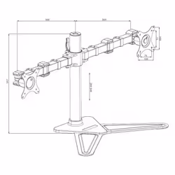 iiyama DS1002D-B1 Supporti a parete per TV 30" Scrivania Nero - Vista aggiuntiva 8