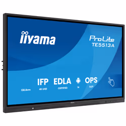 iiyama TE5513A-B1AG visualizzatore di messaggi Pannello piatto interattivo 138,7 cm (54.6") Wi-Fi 450 cd/m² 4K Ultra HD Nero Touch screen Processore integrato Android 18/7 - Vista aggiuntiva 4