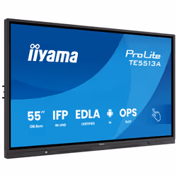 iiyama TE6513A-B1AG visualizzatore di messaggi Pannello piatto interattivo 163,8 cm (64.5") Wi-Fi 450 cd/m² 4K Ultra HD Nero Touch screen Processore integrato Android 18/7