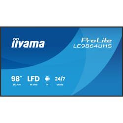 iiyama LE9864UHS-B1AG visualizzatore di messaggi Pannello piatto per segnaletica digitale 2,49 m (98") Wi-Fi 500 cd/m² 4K Ultra HD Nero Processore integrato Android 24/7