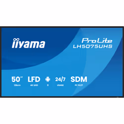 iiyama LH5075UHS-B2AG visualizzatore di messaggi Pannello piatto per segnaletica digitale 125,7 cm (49.5") LCD Wi-Fi 500 cd/m² 4K Ultra HD Nero Processore integrato Android 24/7 - Vista aggiuntiva 2