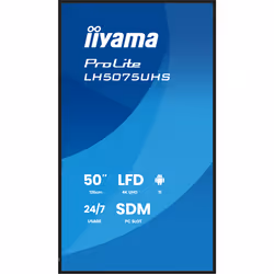 iiyama LH5075UHS-B2AG visualizzatore di messaggi Pannello piatto per segnaletica digitale 125,7 cm (49.5") LCD Wi-Fi 500 cd/m² 4K Ultra HD Nero Processore integrato Android 24/7 - Vista aggiuntiva 3