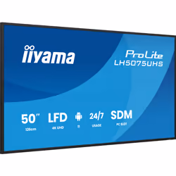 iiyama LH5075UHS-B2AG visualizzatore di messaggi Pannello piatto per segnaletica digitale 125,7 cm (49.5") LCD Wi-Fi 500 cd/m² 4K Ultra HD Nero Processore integrato Android 24/7 - Vista aggiuntiva 4