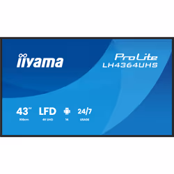 iiyama LH4364UHS-B1AG, Pannello piatto per segnaletica digitale, 109,2 cm (43"), LED, 3840 x 2160 Pixel, Wi-Fi, 24/7