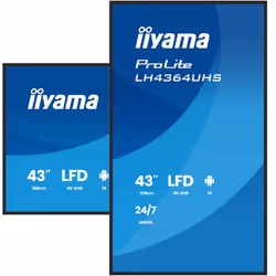 iiyama LH4364UHS-B1AG visualizzatore di messaggi Pannello piatto per segnaletica digitale 109,2 cm (43") LED Wi-Fi 500 cd/m² 4K Ultra HD Nero Android 24/7 - Vista aggiuntiva 4