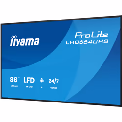 iiyama LH8664UHS-B3AG visualizzatore di messaggi Pannello piatto per segnaletica digitale 2,17 m (85.6") Wi-Fi 450 cd/m² 4K Ultra HD Nero Processore integrato Android 24/7 - Vista aggiuntiva 6