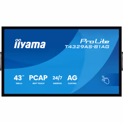 iiyama T4329AS-B1AG visualizzatore di messaggi Pannello piatto interattivo 108 cm (42.5") LED Wi-Fi 500 cd/m² 4K Ultra HD Nero Touch screen Processore integrato Android 24/7 - Vista aggiuntiva 2