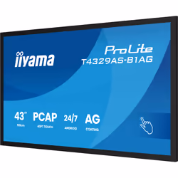 iiyama T4329AS-B1AG visualizzatore di messaggi Pannello piatto interattivo 108 cm (42.5") LED Wi-Fi 500 cd/m² 4K Ultra HD Nero Touch screen Processore integrato Android 24/7 - Vista aggiuntiva 8