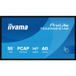 iiyama T5529AS-B1AG visualizzatore di messaggi Pannello piatto interattivo 138,7 cm (54.6") LED Wi-Fi 500 cd/m² 4K Ultra HD Nero Touch screen Processore integrato Android 24/7
