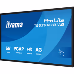 iiyama T5529AS-B1AG visualizzatore di messaggi Pannello piatto interattivo 138,7 cm (54.6") LED Wi-Fi 500 cd/m² 4K Ultra HD Nero Touch screen Processore integrato Android 24/7 - Vista aggiuntiva 8