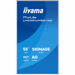 iiyama LH6581UHSG-1AG visualizzatore di messaggi Pannello piatto interattivo 163,8 cm (64.5") Wi-Fi 500 cd/m² 4K Ultra HD Bianco Processore integrato Android 10 24/7 - Vista aggiuntiva 2