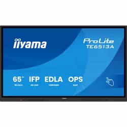iiyama TE6513A-B2AG visualizzatore di messaggi 163,8 cm (64.5") Wi-Fi 500 cd/m² 4K Ultra HD Touch screen Processore integrato Android - Vista aggiuntiva 2