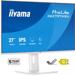 iiyama ProLite XB2797HSU-W1 Monitor PC 68,6 cm (27") 1920 x 1080 Pixel Full HD Bianco - Vista aggiuntiva 5