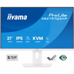 iiyama ProLite XB2797QSNP-W1 27" IPS LCD Monitor PC 68,6 cm (27") 2560 x 1440 Pixel Quad HD Bianco - Vista aggiuntiva 2