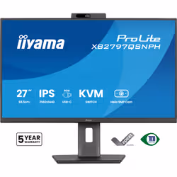 iiyama ProLite XB2797QSNPH-B1 27IN IPS LCD 4MS 2560X1440 350CD/M2 HDMI/DP/USB 2 Monitor PC 68,6 cm (27") 2560 x 1440 Pixel Quad HD Nero - Vista aggiuntiva 2