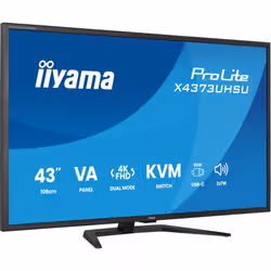 iiyama ProLite X4373UHSU-B2 Monitor PC 109,2 cm (43") 3840 x 2160 Pixel 4K Ultra HD LED Nero - Vista aggiuntiva 2