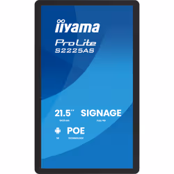 iiyama ProLite S2225AS-B1P Pannello piatto per segnaletica digitale 54,6 cm (21.5") LCD Wi-Fi 500 cd/m² Full HD Nero Processore integrato Android 14 24/7 - Vista aggiuntiva 2