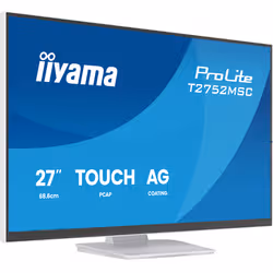 iiyama ProLite T2752MSC-W1AG Monitor PC 68,6 cm (27") 1920 x 1080 Pixel Full HD LCD Touch screen Bianco - Vista aggiuntiva 2