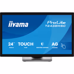 iiyama ProLite T2438MSC-B2 Monitor PC 60,5 cm (23.8") 1920 x 1080 Pixel Full HD LED Touch screen Nero - Vista aggiuntiva 3