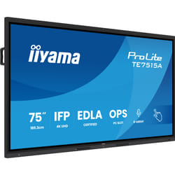 iiyama TE7515A-B2AG visualizzatore di messaggi Pannello piatto interattivo 190,5 cm (75") Wi-Fi 550 cd/m² 4K Ultra HD Nero Touch screen Processore integrato Android 24/7