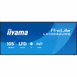 iiyama LH10552UWS-B1AG visualizzatore di messaggi Design chiosco 2,66 m (104.6") LCD Wi-Fi 500 cd/m² UltraWide 5K HD Nero Processore integrato Android 24/7 - Vista aggiuntiva 2
