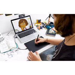 Wacom One by Medium tavoletta grafica Nero, Rosso 2540 lpi (linee per pollice) 216 x 135 mm USB - Vista aggiuntiva 4