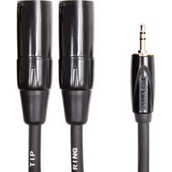 Roland RCC-10-352XM, 3.5mm TRS, Maschio, 2 x XLR (3-pin), Maschio, 3 m, Nero