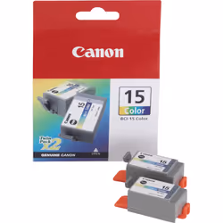Canon Cartuccia d'inchiostro BCI-15 C/M/Y, Ciano, Magenta, Giallo, Inchiostro a base di pigmento, 2 pz, 349 pagine