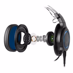 Audio-Technica ATH-G1 cuffia e auricolare Cablato A Padiglione Gaming Nero, Blu - Vista aggiuntiva 5