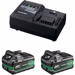 Power Set HIKOKI UC18YSL3WHZ Batterie HIKOKI BSL36A18X - Batteria Multi Volt Slider 18V / 36V - Commutazione automatica della ...