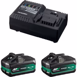 Power Set HIKOKI UC18YSL3WJZ Batterie HIKOKI BSL36B18X - Batteria Multi Volt Slider 18V / 36V - Commutazione automatica della ...