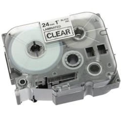 Brother Gloss Laminated Labelling Tape - 24mm, Black/Clear nastro per etichettatrice TZ