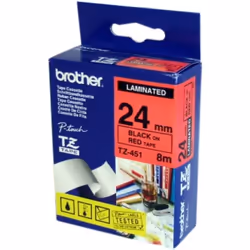 Brother TZ-451, Nero su rosso, TZ, Nero, Trasferimento termico, Cina, Lucida