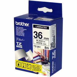 Brother TZ-261, Nero su bianco, TZ, Nero, Giappone, Lucida, Brother