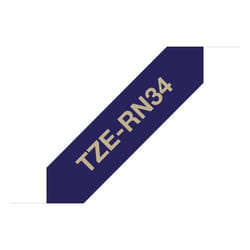 Brother TZE-RN34 nastro per etichettatrice Oro su blu navy