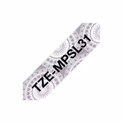 Brother TZE-MPSL31, Nero su argento, TZe, Grigio, Trasferimento termico, Lucida, Brother PT-E110VP
