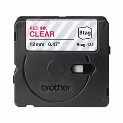 Brother BTAG-132 nastro per etichettatrice Rosso su trasparente - Vista aggiuntiva 2