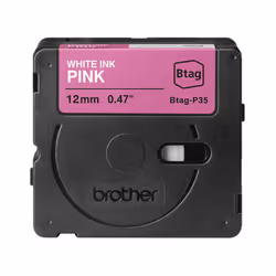 Brother BTAG-P35 nastro per etichettatrice Bianco su rosa - Vista aggiuntiva 2