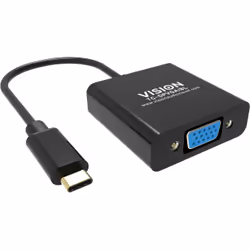 Vision TC-USBCVGA/BL, USB tipo-C, VGA (D-Sub), Maschio, Femmina, Dritto, Dritto
