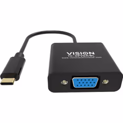 Vision TC-USBCVGA/BL cavo e adattatore video USB tipo-C VGA (D-Sub) Nero