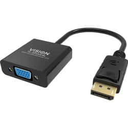 Vision TC-DPVGA/BL cavo e adattatore video DisplayPort VGA (D-Sub) Nero
