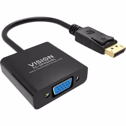 Vision TC-DPVGA/BL cavo e adattatore video DisplayPort VGA (D-Sub) Nero - Vista aggiuntiva 2
