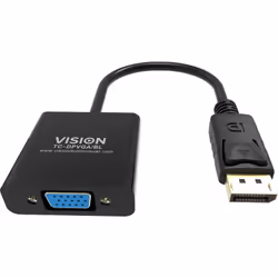 Vision TC-DPVGA/BL cavo e adattatore video DisplayPort VGA (D-Sub) Nero - Vista aggiuntiva 3